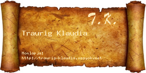 Traurig Klaudia névjegykártya