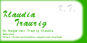 klaudia traurig business card
